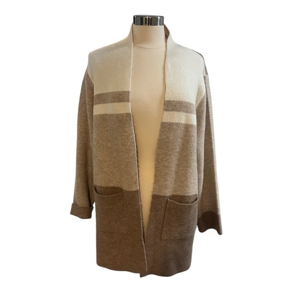Alfred Dunner Large St.Moritz Warm Color Block Open Front Cardigan Women's - Picture 2 of 7